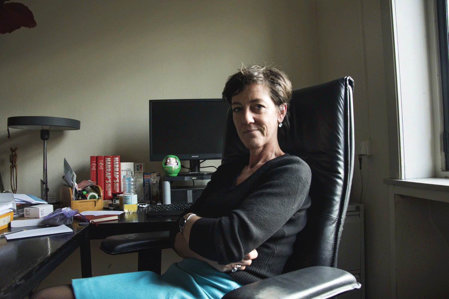 Barbara Delcourt dans son bureau de l’Institut des Etudes Européennes de l’Université Libre de Bruxelles