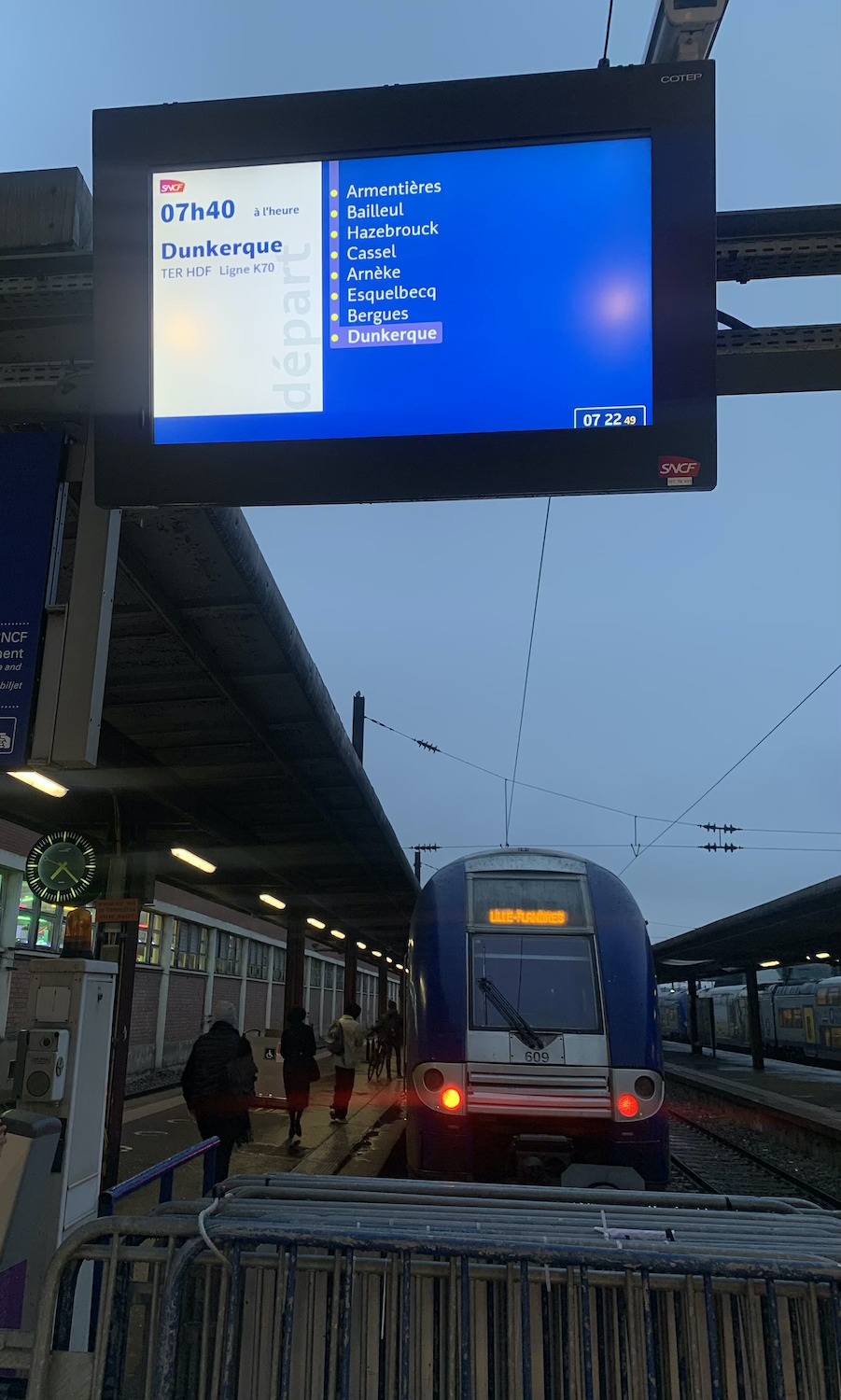 Départ en TER depuis la gare Lille Flandres pour notre envoyée spéciale © Globe Reporters