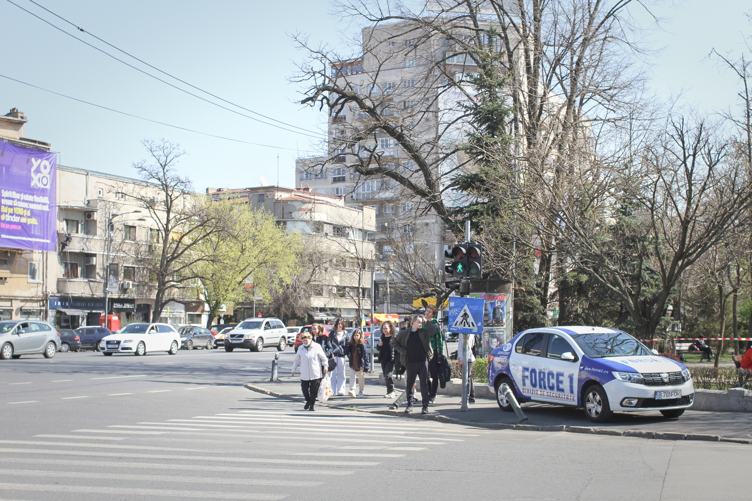 Piata Dorobantilor à Bucarest, où Marine descend du bus. © Globe Reporters