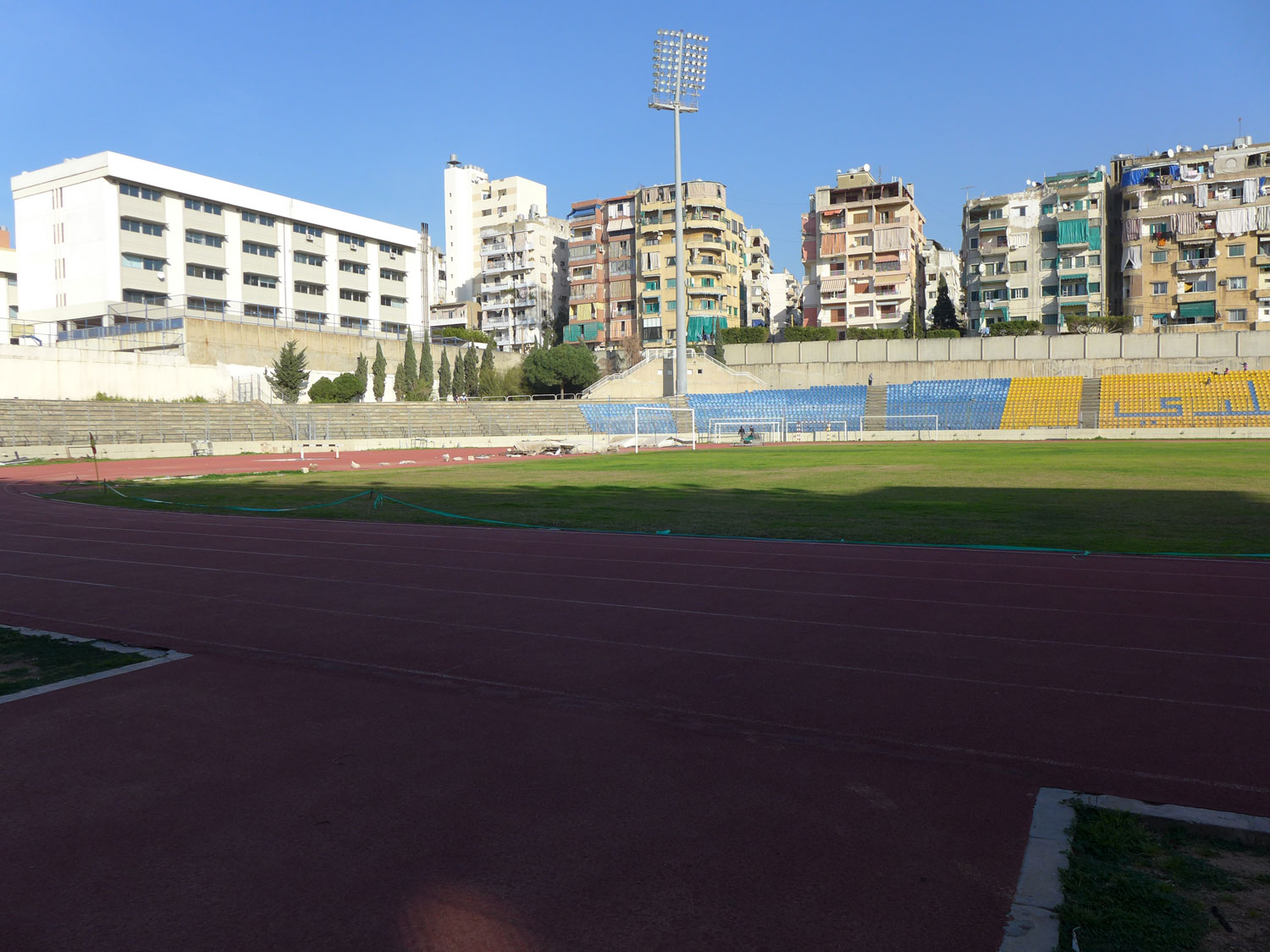 Le stade du Ansar club est un des seuls stades de Beyrouth à avoir une piste d’athlétisme.