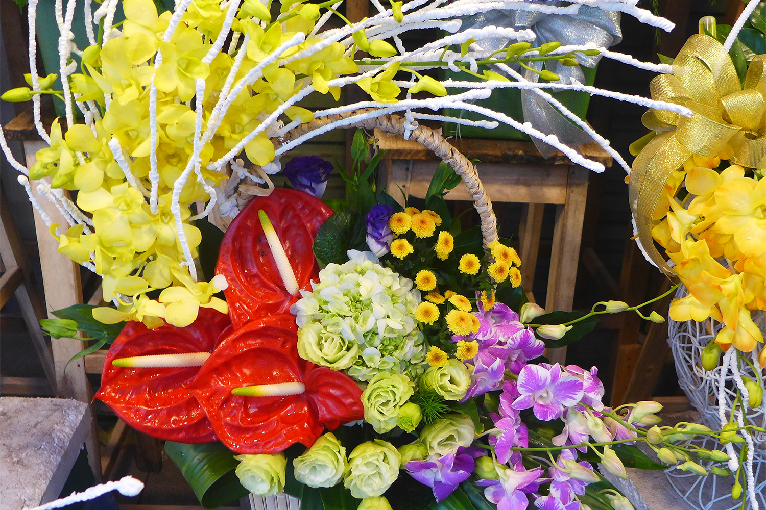 Les Vietnamiens achètent surtout des compositions florales.
