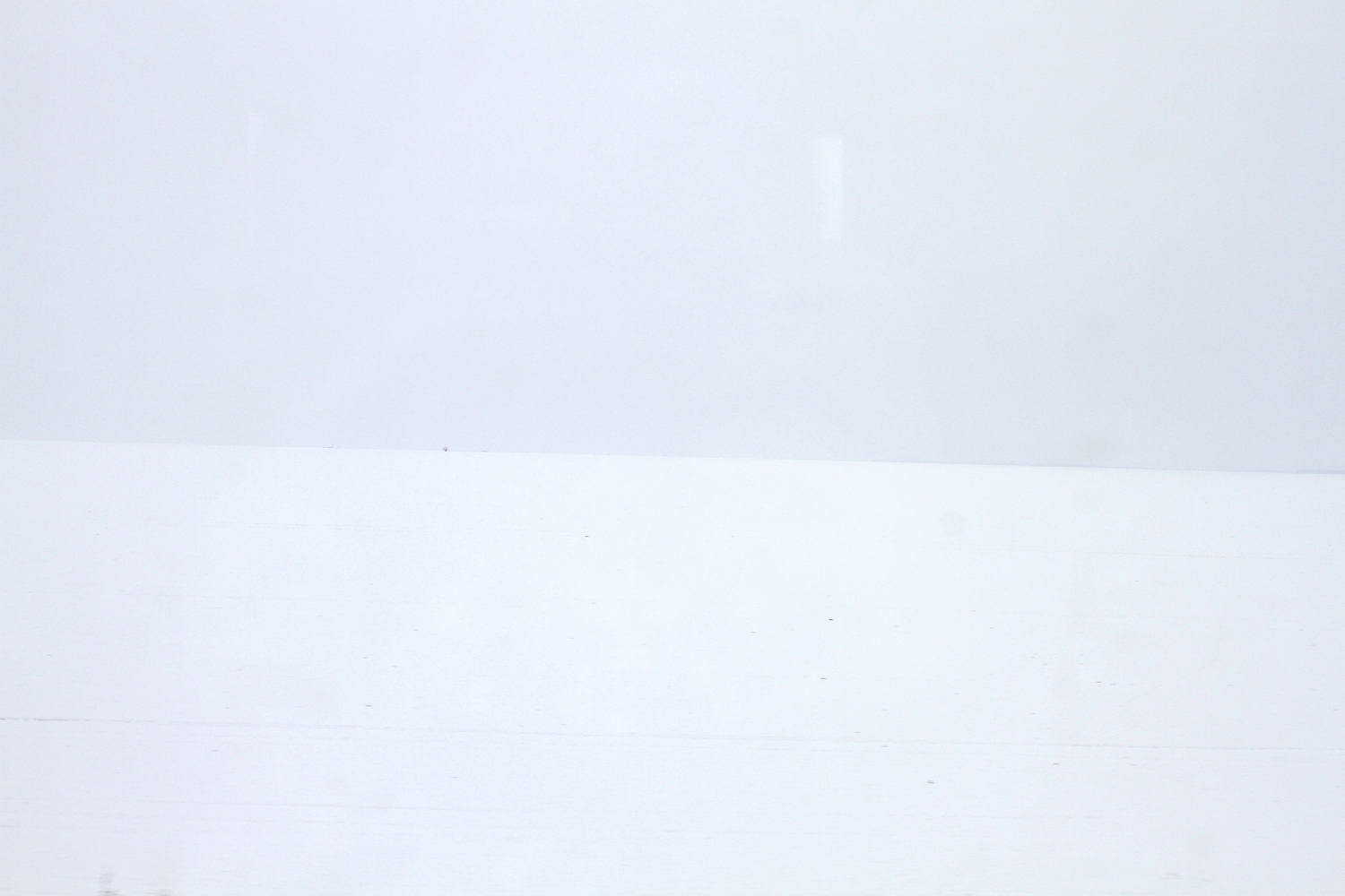 Peu après le départ, des champs immaculés par la neige © Globe Reporters