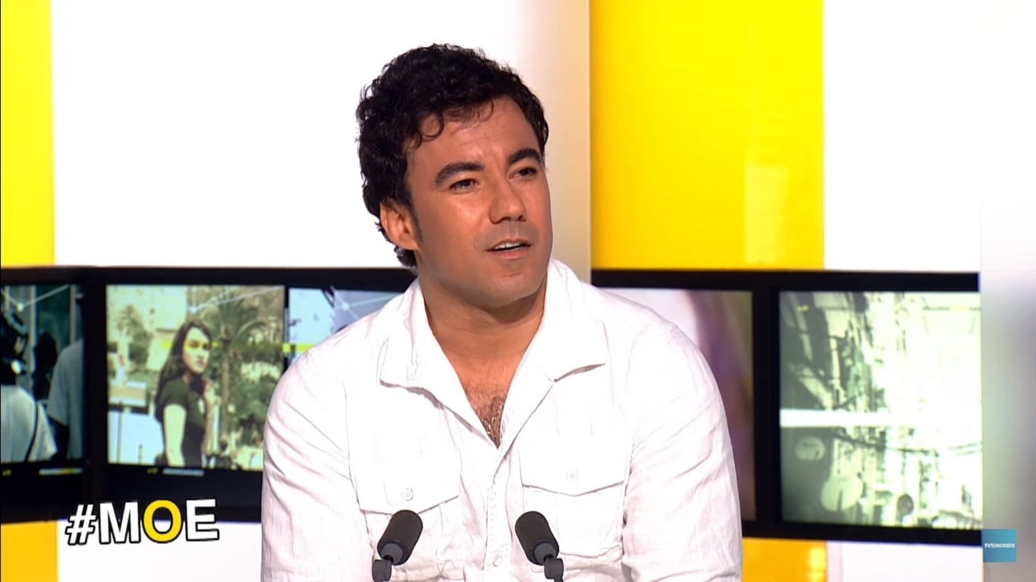 Yamen Manaï, invité de TV5 Monde pour parler de son dernier roman L’Amas Ardent (Crédit Photo : Youtube / TV5Monde)