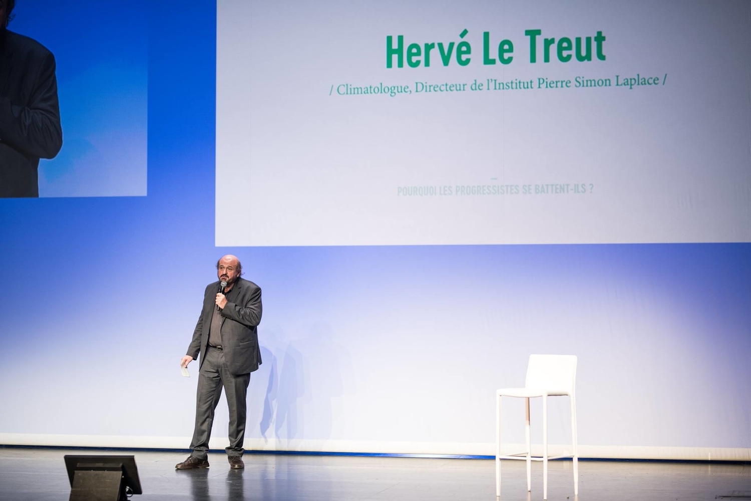 Hervé LE TREUT à l’occasion d’un Talk sur le réchauffement climatique - Photo publiée par La République En Marche (Crédit : Facebook / En Marche)