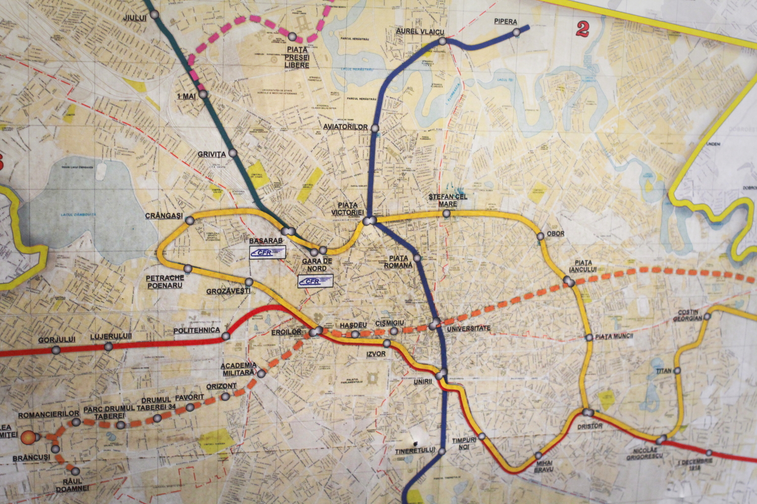 Le plan du métro de Bucarest. © Globe Reporters