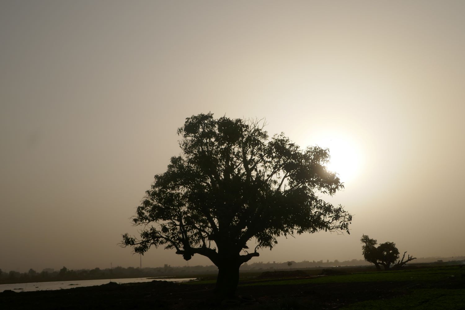 Vu de la tombée du soleil depuis le barrage de Tanghin à Ouagadougou © Globe Reporters