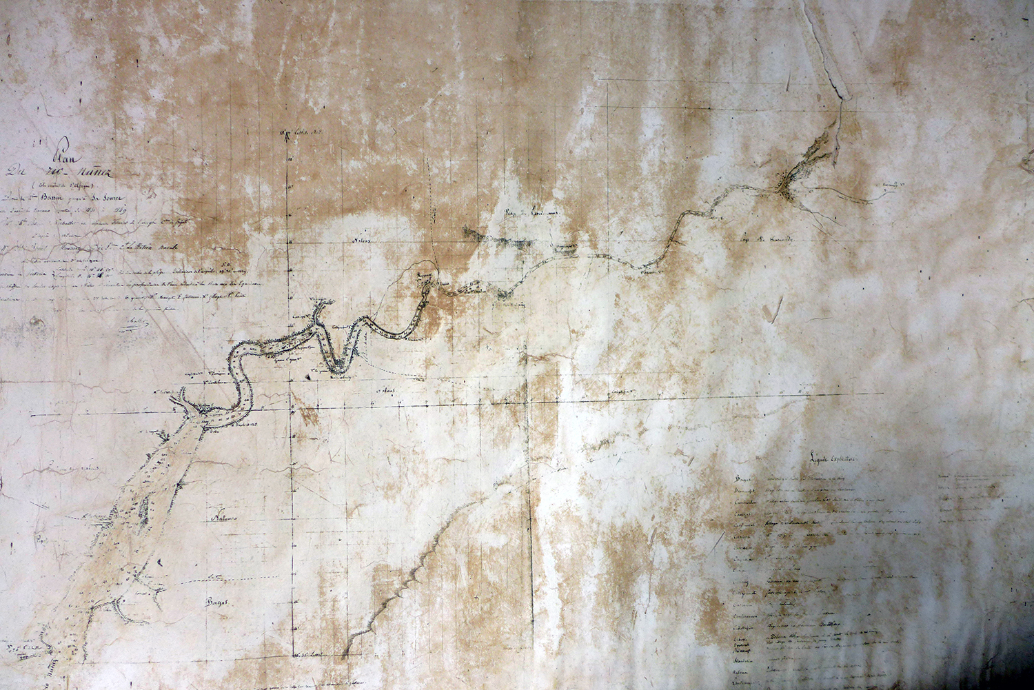 Carte ancienne du Rio Nunez au bord duquel a été construit le fortin de Boké.