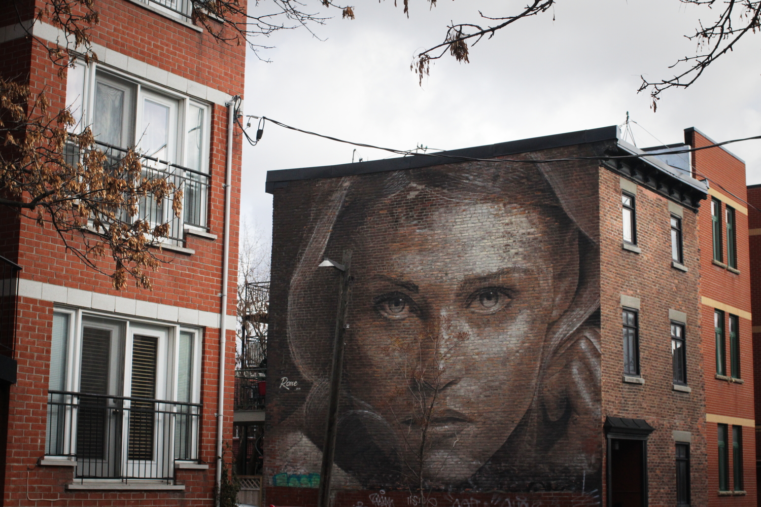 Un visage dans la rue Saint-Dominique, à Montréal.