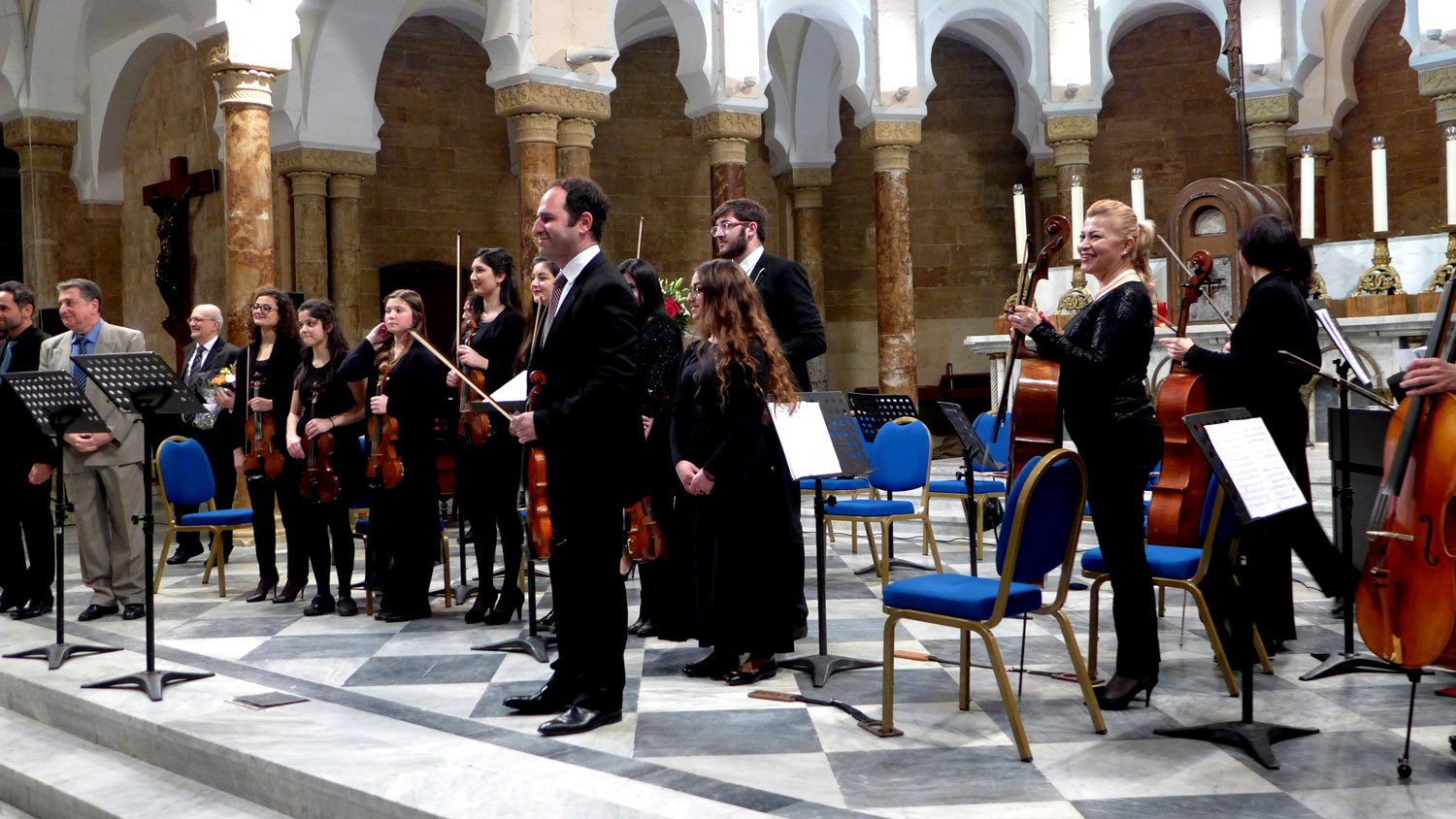 Orchestre des Jeunesses musicales du Liban dans l’église de l’université Saint-Joseph, à Beyrouth.