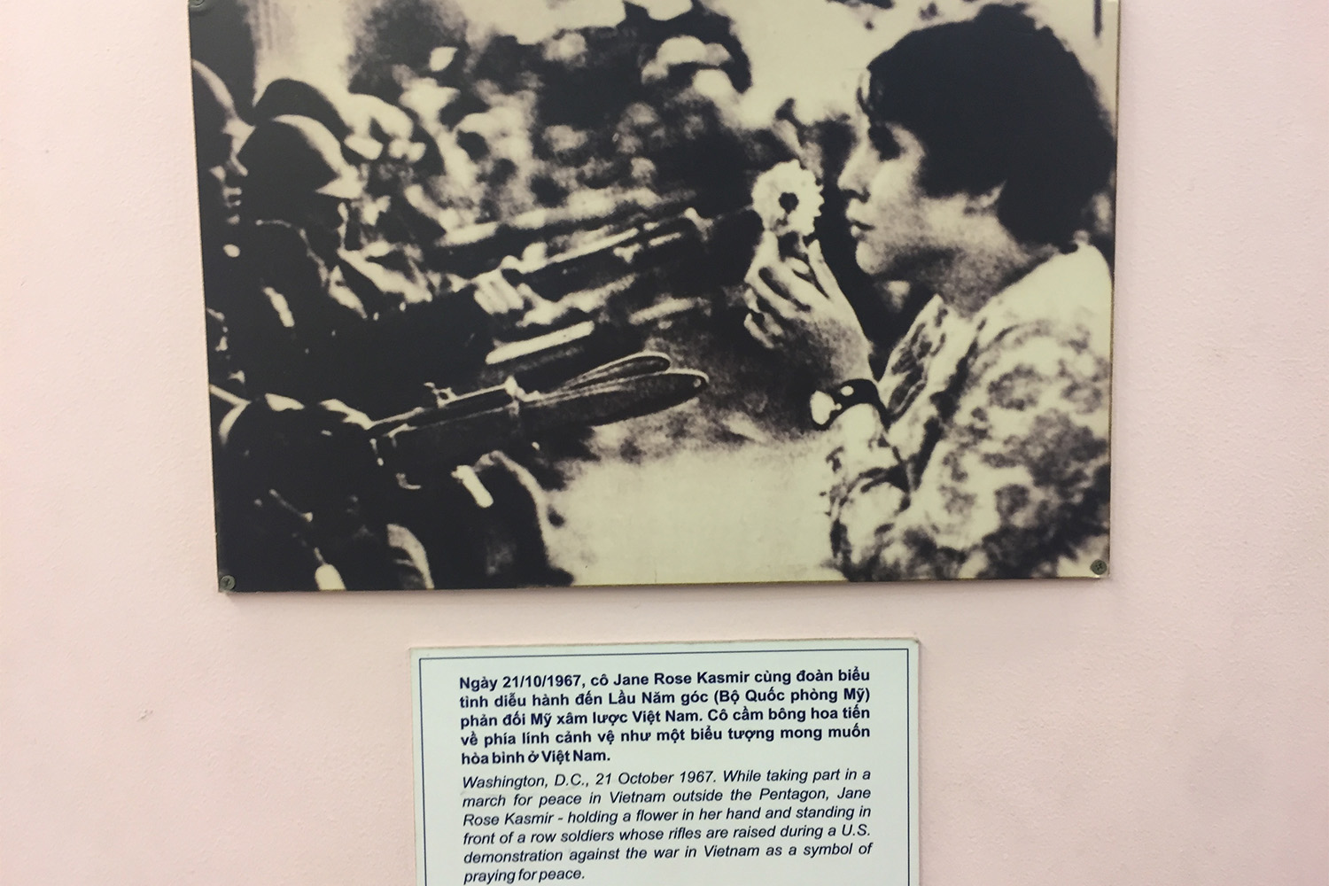 Cette photo célèbre prise lors d’une manifestation pacifiste en 1967 témoigne de l’engagement de nombre d’Américains contre la guerre du Vietnam.