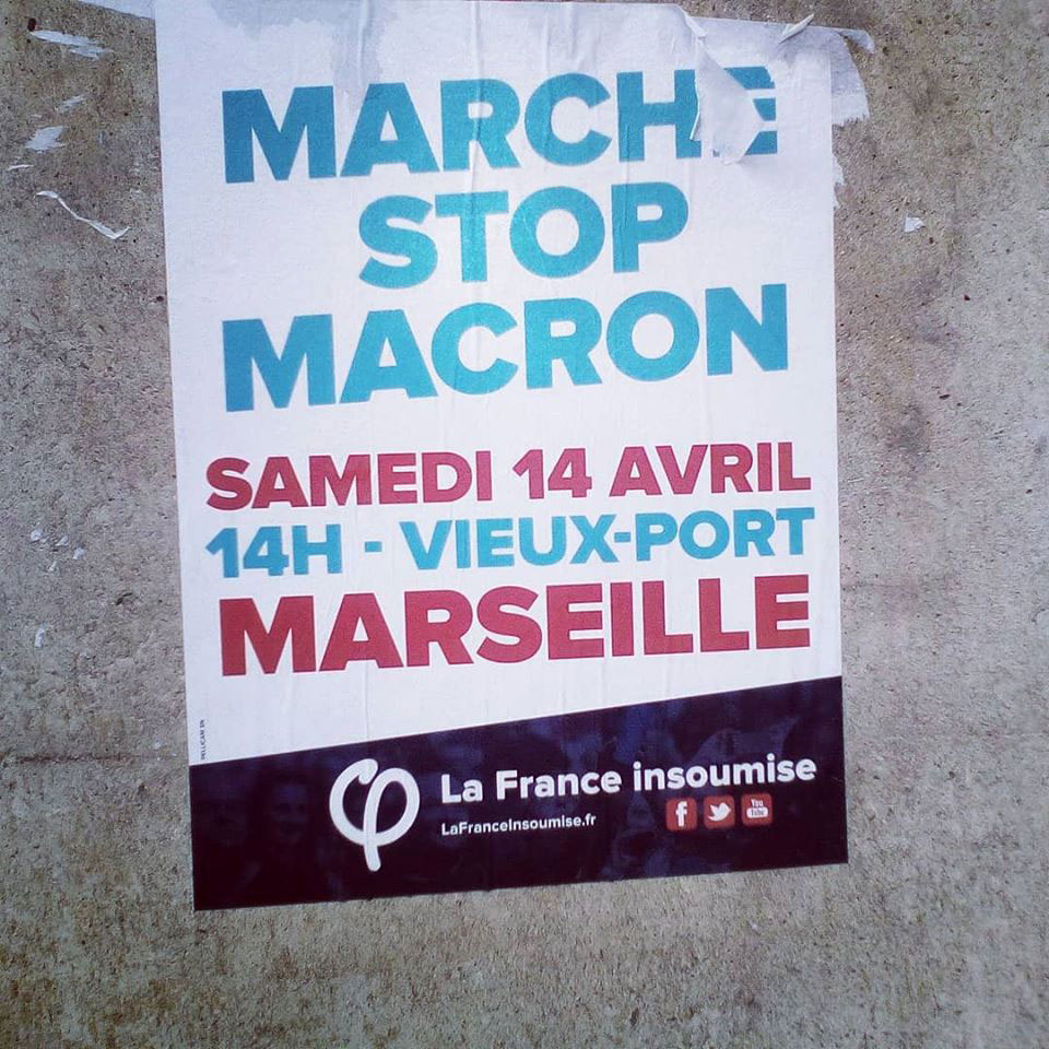 Appel à manifester du parti La France insoumise. 