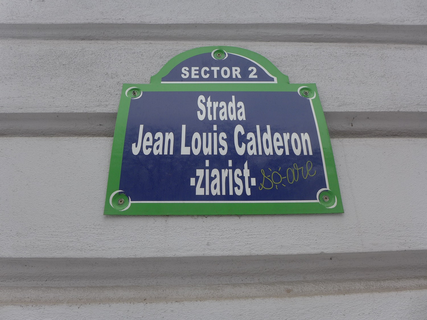 L’une des rues de Bucarest qui porte le nom d’un Français : le journaliste Jean-Louis Calderon, qui a été écrasé par un char pendant la révolution de 1989, qu’il était venu couvrir.