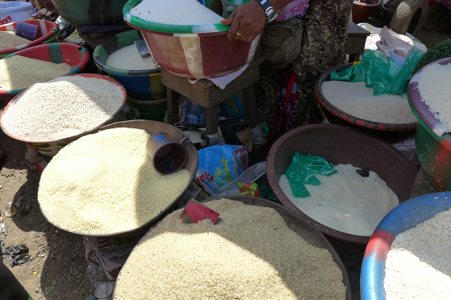 Riz guinéens et riz d’importation.