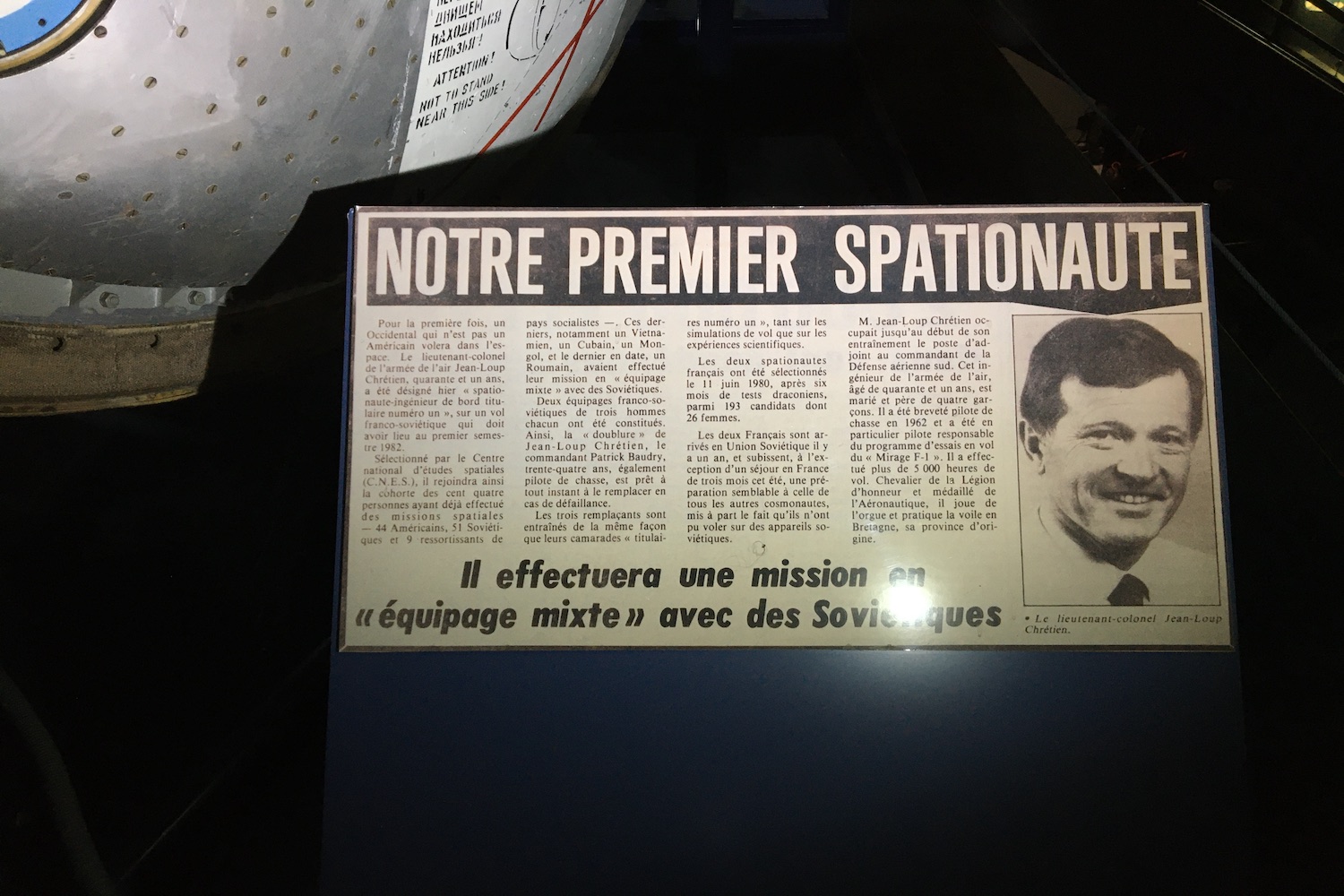 Jean-Loup CHRÉTIEN, premier spationaute français © Globe Reporters
