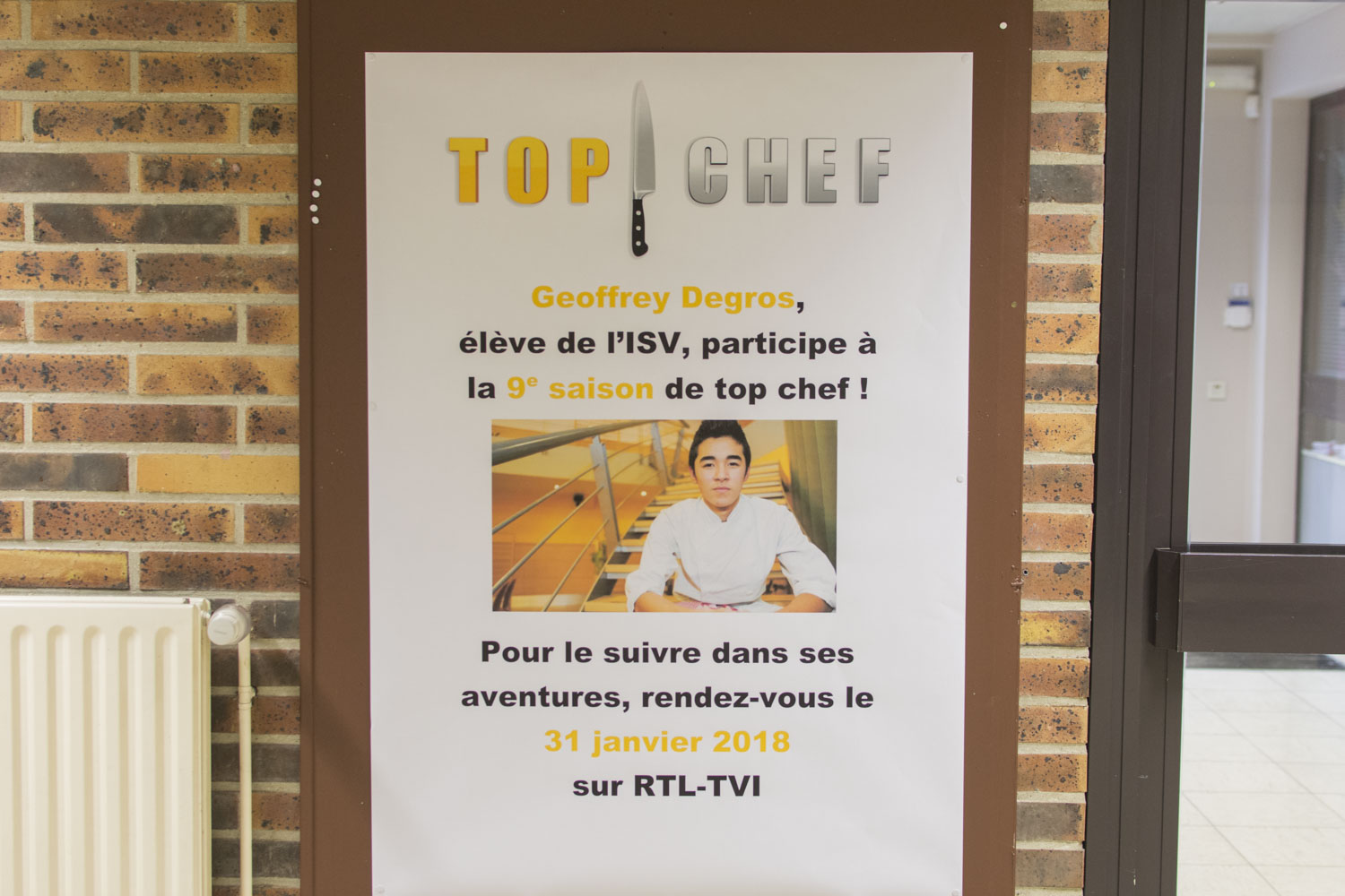 L’ISVP propose une formation en hôtellerie. Un de ses élèves a été sélectionné pour le Top Chef belge ! Bravo !