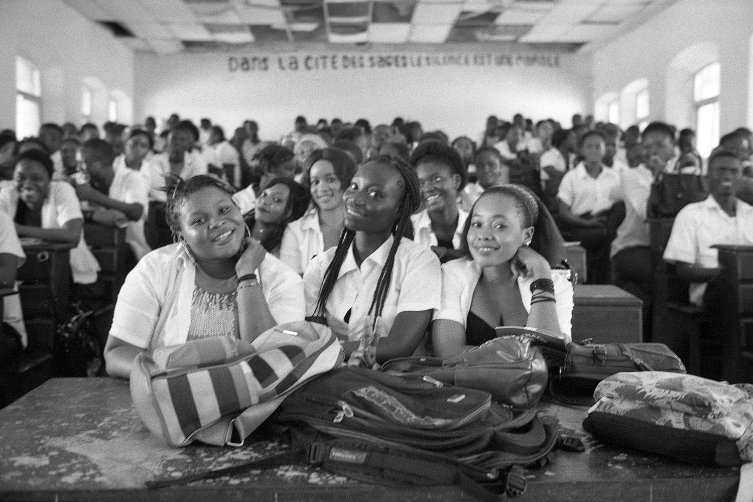 Les élèves du lycée du 1er octobre à Conakry rencontrés pour les élèves de l’école Léon Bourgeois à Colombes et ceux du collège Notre Dame de Sion à Paris 6e.