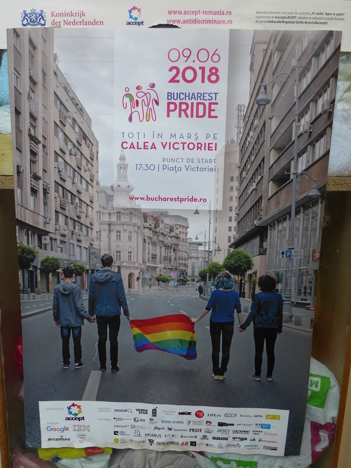 L’affiche de la gay pride de Bucarest de 2018. Pour la première fois, la marche des fiertés roumaine a eu lieu en plein centre de la capitale.