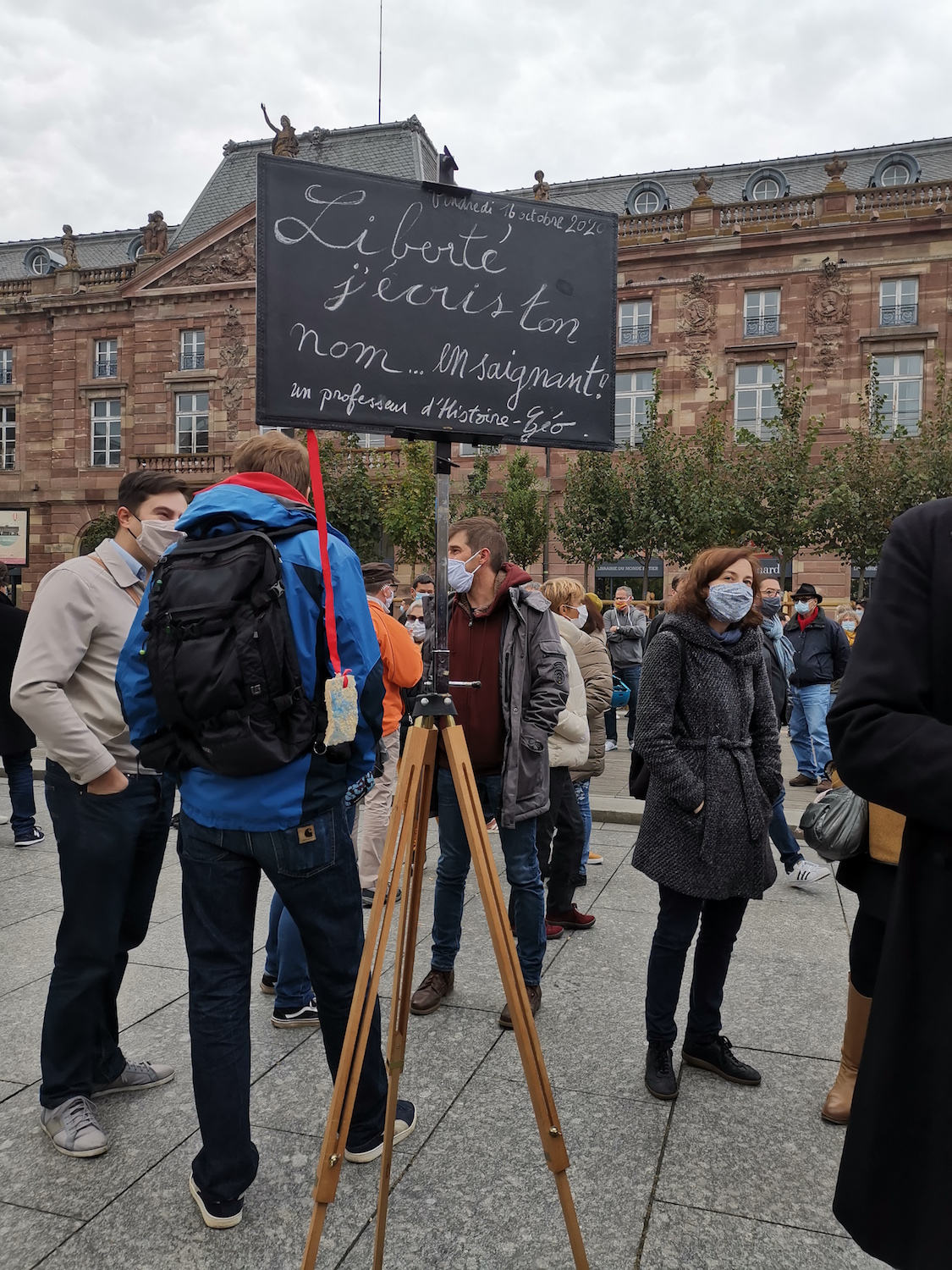 Manifestation en soutien à la liberté d’expression et en hommage à Samuel Paty, à Strasbourg © Globe Reporters 