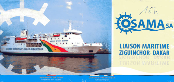 Ferry qui assure la liaison Dakar - Ziguinchor.