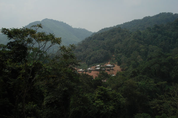 Village de l’ethnie akha dans le nord du Laos.