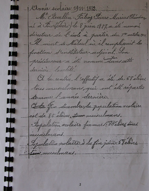 Un document qui témoigne de l’existence d’une école en 1912.